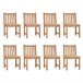 8 Sillas de jardín de madera maciza de teca con cojines Beige