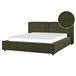 Beliani Cama con somier Bouclé LINARDS 210x242 Verde Oscuro