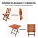 YOEVU -Set de Madera de Acacia, 1 Mesa y 2 Sillas Plegables Acacia