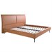 Cama matrimonio tapizada en polipiel Marron