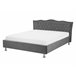 Beliani Cama con somier Terciopelo METZ 168x217 Gris Oscuro