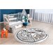 Alfombra FUN Land para niños la aldea calles circulo 160x160 Blanco