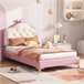 Cama infantil de pu Cama infantil de pu Rosa