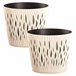 2x Maceta redonda de plastico Sandy Round Crema