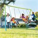 Columpio jardín infantil doble con balancín INTEX Verde