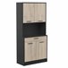 Armario Buffet Napoli con Puertas Abatibles para Cocina Negro/ Madera