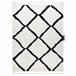 Alfombra BERBER Cuadriculado Franjas Bereber Marroquí Shaggy 80x150 Blanco/ Gris