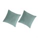 2 Fundas de almohada lisas lino/algodón orgánico Verde