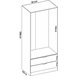 Armario 2 puertas efecto madera 81 Blanco