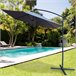 Parasol excéntrico banana 300 cm gris mástil aluminio Aktive Garden Gris