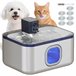 Fuente Agua Mascotas ABS, Acero Inoxidable PawHut Gris