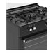 ALPHA Cocina de Gas VULCANO ELITE-90 Negro Mate. Encendido Automático, Wok, Ventilador y Temporizador. Negro