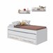 Cama juvenil doble DUO con 2 cajones y 2 estanterias Cama juvenil doble DUO con 2 cajones y 2 estanterias Blanco