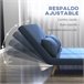 Sofá Cama Doble Lino Sintético, Espuma HOMCOM Azul