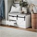 Banco Zapatero con Puerta Corrediza de Granero FSR153-W SoBuy Blanco