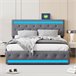 Cama tapizada, LED, 4 cajones, USB 186x210 Cama tapizada, LED, 4 cajones, USB 186x210 Gris