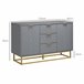 Aparador de Salón MDF, Metal HOMCOM, hogar - muebles de comedor Gris