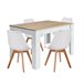 Pack Mesa Fija de Comedor o Cocina + 4 Sillas Nordic 138x80 Blanco/ Negro