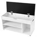 Banco de zapatos con 3 compartimentos y 1 espacio de almacenamiento con asiento cómodo - H44 cm Blanco