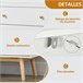 Aparador de Cocina MDF, Vidrio, Madera de Caucho HOMCOM 160 Blanco