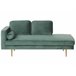 Beliani Chaise longue izquierdo Terciopelo MIRAMAS Verde