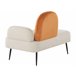 Beliani Chaise longue derecho Terciopelo ARCEY Blanco/ Beige