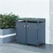 Cobertizo Valkeakoski para 2 cubos de basura de 120L acero Gris