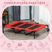 Cama Elevada para Perros Metal y Tela Oxford PawHut Cama Elevada para Perros Metal y Tela Oxford PawHut Rojo