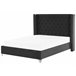 Beliani Cama con somier Terciopelo LUBBON 209x215 Negro