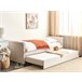 Beliani Cama con somier Terciopelo LIBOURNE 102x220 Rosa Talco