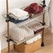 Perchero Extensible con 5 Barras y 2 cestas KLS04-BR SoBuy Marron