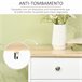 Aparador de Cocina MDF, Madera de Caucho HOMCOM 101 Blanco