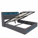 Cama doble, cama LED, USB 152x202 Gris