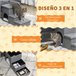 Escalera para Mascotas MDF, Lino sintético, Felpa, Algodón PP Gris