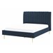 Beliani Cama con somier Terciopelo MARVILLE 162x225 Azul