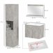 Conjunto de Muebles de Baño Melamina de Madera, Cerámica, Vidrio Gris