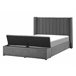 Beliani Cama con banco de almacenaje Terciopelo NOYERS 170x247 Gris