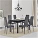 Mesa de comedor con 6 sillas Bjerkvik MDF hierro polipiel 140x60 Negro/ Gris