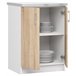 Armario de Cocina Independiente LIMA AKORD con 2 estantes 60 Blanco/ Madera