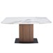 ANGEL CERDA Mesa comedor extensible ovalada barril mármol porcelánico y nogal 240x100 ANGEL CERDA Mesa comedor extensible ovalada barril mármol porcelánico y nogal 240x100 Nogal