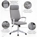 Silla de Oficina Poliéster, Espuma, Nylon, PP Vinsetto Gris