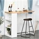 Mesa de Bar Tablero de MDF, Metal HOMCOM, hogar - cocina 115x55 Blanco