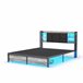 Cama doble con USB, 2 cajones, cabecero PU y LED Cama doble con USB, 2 cajones, cabecero PU y LED Negro