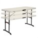 Mesa plegable ajustable en altura LIFETIME 122 x 61 x 61-86 cm Blanco