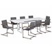 Beliani Conjunto de comedor VALCANETTO/COSOLETO Blanco/ Gris