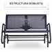Banco Balancín Metal, Texteline Outsunny 120x70 Negro