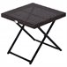 Mesa Cuadrada Plegable Ratán PE, Acero Outsunny 40x40 Marron