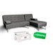 Sofá-cama chaise longue con mesita de centro Gris Oscuro