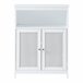 Mueble de baño Karlsøy con 2 puertas MDF ratán Blanco