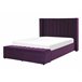 Beliani Cama con somier Terciopelo NOYERS 170x247 Azul Marino